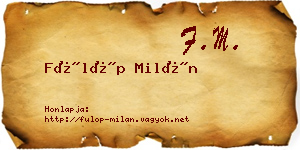 Fülöp Milán névjegykártya
