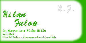 milan fulop business card